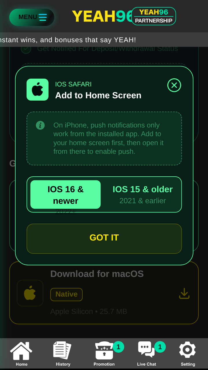 Yeah96 Add to Home Screen guide for iPhone Safari with iOS 16 and iOS 15 tabs